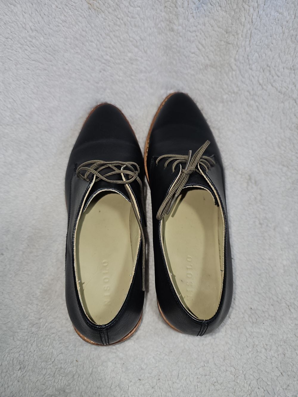 NISOLO Black Leather Lace Up Everyday Oxford Dress Shoes Size: 7.5 - Picture 11 of 14